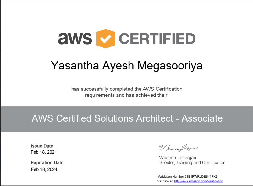 AWS SAA Certificate