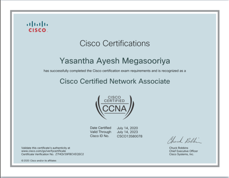 CCNA Certificate